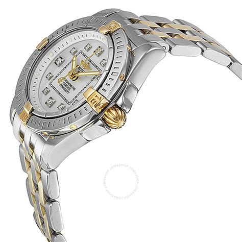 breitling cockpit lady stainless and 18k gold mother pearl